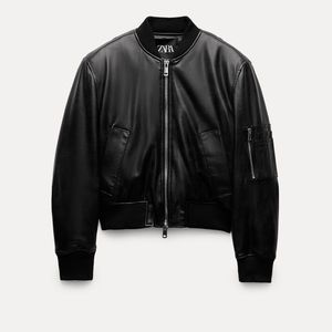 ZARA FAUX LEATHER BOMBER JACKET ZW COLLECTION